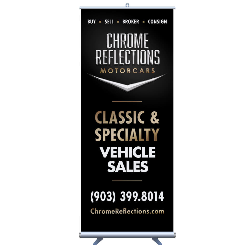 Chrome Reflections Motorcars Bannerstand